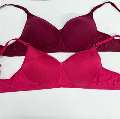 Extoes combo pack of 2 Women Push-up Lightly Padded Bra(Maroon)