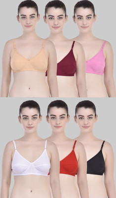 Yana Women Full Coverage Non Padded Bra(Red, White, Pink, Maroon, Gold, Black)