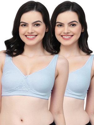 COLLEGE GIRL CG1214 Double Layered Women T-Shirt Non Padded Bra(Light Blue, Light Blue)