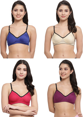 Docare M2Mino Women T-Shirt Non Padded Bra(Dark Blue, Beige, Purple, Pink)