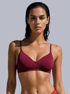 Eden Women T-Shirt Non Padded Bra(Maroon)