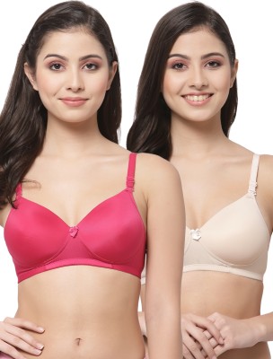 COLLEGE GIRL Hellopad ComboPO2 Women T-Shirt Lightly Padded Bra(Pink, Beige)