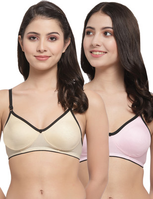 Docare M2Mino Women T-Shirt Non Padded Bra(Beige, Pink)