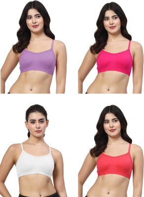 LILY 3321 Women Sports Non Padded Bra(Purple, Pink, Red, White)