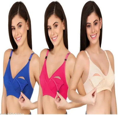 ORENZEE INNER Women Maternity/Nursing Non Padded Bra(Multicolor)