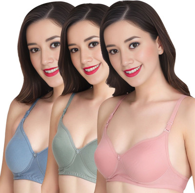 Liigne Women Everyday Padded Bra (Pack Of 3) for T-Shirt Saree Dress Sports Garment Women Full Coverage Lightly Padded Bra(Grey)
