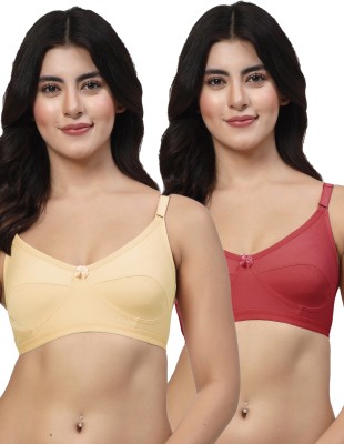 LILY akihdar Women Everyday Non Padded Bra(Beige, Maroon)