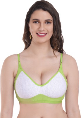 body swag Women's Non Padded Everyday Comfy T-Shirt Bra Women T-Shirt Non Padded Bra(Light Green)