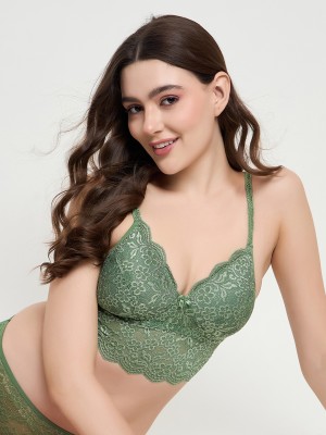 Clovia Women Bralette Lightly Padded Bra(Green)