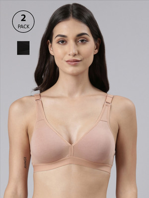 Dollar Missy Wire-Free Basic Support Everyday Women Everyday Non Padded Bra(Black, Beige)