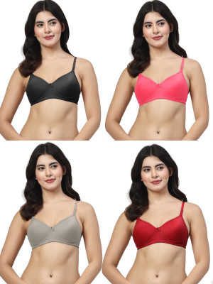 LILY maofcigam Women T-Shirt Lightly Padded Bra(Black, Red, Green, Maroon)