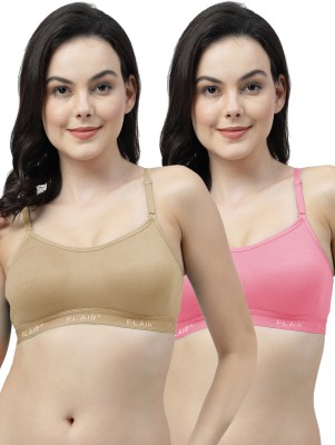 Shyam Sons FLAIR Soniya Single Layered Women Sports Non Padded Bra(Brown, Pink)