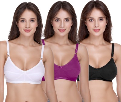 SONA H-04 full coverage seamed non padded bra Women Full Coverage Non Padded Bra(Purple, White, Black)