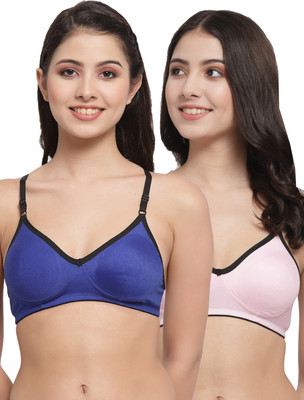 Docare M2Mino Women T-Shirt Non Padded Bra(Dark Blue, Pink)