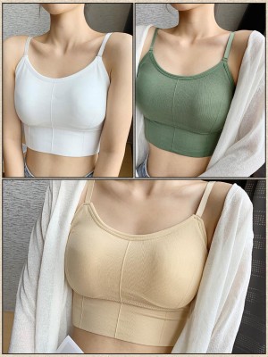under 1000 Women T-Shirt Lightly Padded Bra(White, Green, Beige)