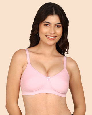 KOMLI Komli Invisi-Fit Bonded Seamless T-Shirt Bra Women T-Shirt Non Padded Bra(Pink)