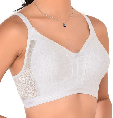 Nufaazi Full Coverage, Double Layerd, Fancy T-Shirt Bra for Women (With Imported Fabric) Women Full Coverage Non Padded Bra(Grey)