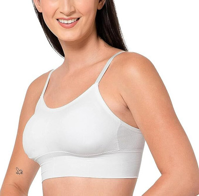 NSUSU Women Cami Bra Heavily Padded Bra for Women Women Cami Bra Lightly Padded Bra(White)