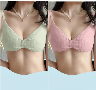 Comfy Secret 3337/prt/pnk-28 Women Everyday Lightly Padded Bra(Multicolor)