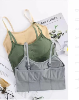Zorva lifestyle 646 sports bra Women Full Coverage Lightly Padded Bra(Grey, Green, Beige)