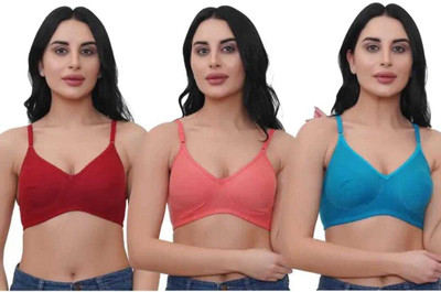 Velvra Women T-Shirt Lightly Padded Bra(Multicolor)