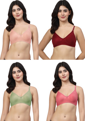 LILY ayir Women T-Shirt Non Padded Bra(Maroon, Pink, Pink, Green)