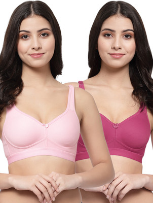 COLLEGE GIRL FullOn CG1215 T Shirt Plus Size Women Minimizer Lightly Padded Bra(Pink, Purple)