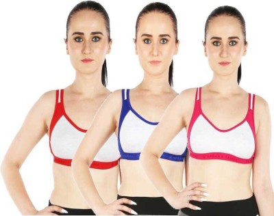 DRAXSTAR STORE Women Sports Non Padded Bra(Red, Blue, Pink)