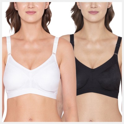 SOUMINIE Women Minimizer Non Padded Bra(White, Black)