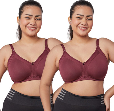 maashie MAASHIE M5504 Women's Full Coverage Non Wired Seamless Padded Minimizer Bra Women Full Coverage Lightly Padded Bra(Purple)