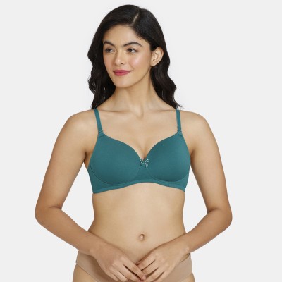 ZIVAME Women T-Shirt Lightly Padded Bra(Green)