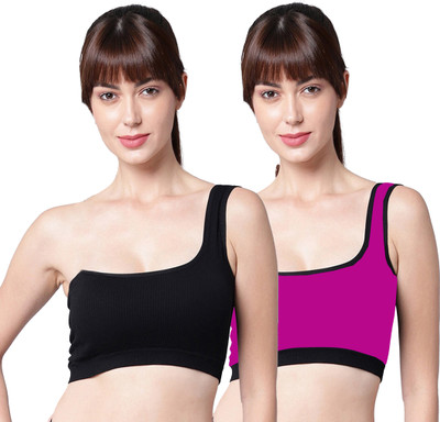 PIBU Khand Bra Women Minimizer Non Padded Bra(Black, Pink)