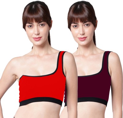 PIBU Women Minimizer Non Padded Bra(Red, Maroon)