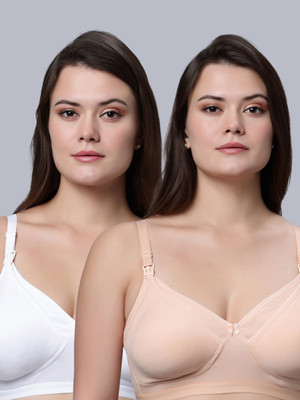 Eden EDENBRA4WHITESKIN Women Maternity/Nursing Non Padded Bra(White, Beige)