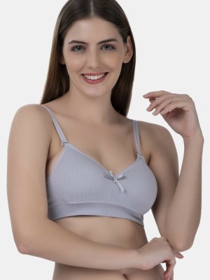 TOMKOT Padded Seamless soft fabric Women Training/Beginners Lightly Padded Bra(Grey)