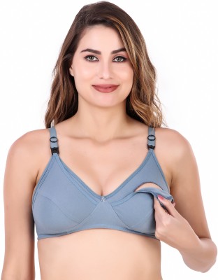 mofeez fancy feeding , maternity & nursing bra Women Maternity/Nursing Non Padded Bra(Light Blue)