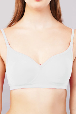 Admond Word Women Breathable & Stylish Medium Coverage, Adjustable Straps Seamless Bra Women Everyday Non Padded Bra(White)