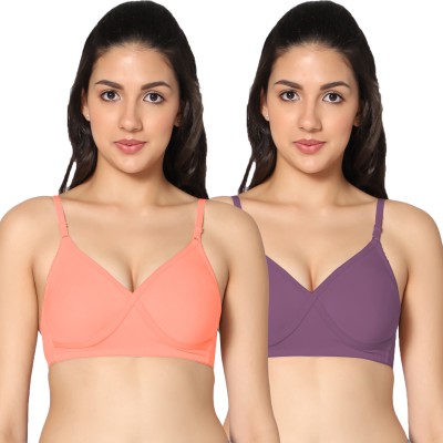 in care Women T-Shirt Non Padded Bra(Pink, Purple)