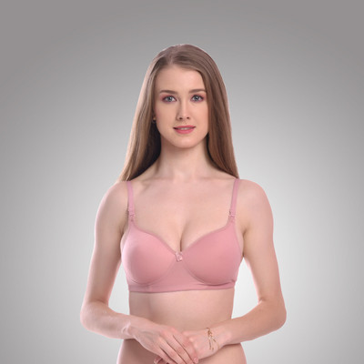 Vister English NonPaded Pink_36 Women T-Shirt Non Padded Bra(Pink)