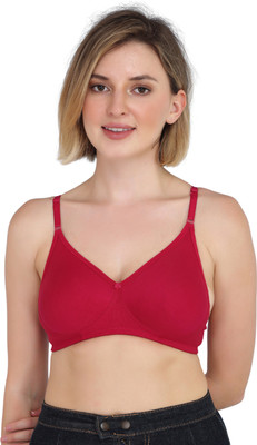 Aimly Aimly Women's Spandex Non-Padded Non-Wired Mid coverage Regular Bra Rani 38 Women T-Shirt Non Padded Bra(Pink)