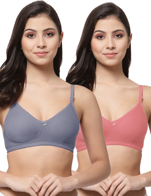 COLLEGE GIRL CG1301 Women T-Shirt Non Padded Bra(Blue, Red)