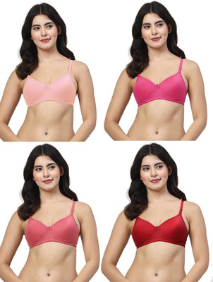 LILY maofcigam Women T-Shirt Lightly Padded Bra(Pink, Pink, Maroon, Pink)