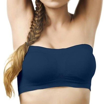 nilkash enterprise TUBE WHITE BRA 28 Women Bandeau/Tube Non Padded Bra(Blue)