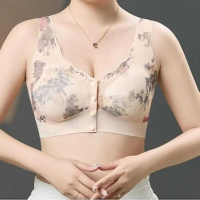 FLIQA Women's Nylon Lace New Moms Padded Front Open Feeding Bra Maternity Baby Nursing Women Maternity/Nursing Heavily Padded Bra(White)