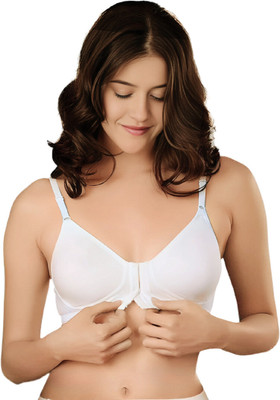 PINKLIT Front Hook Open Women Full Coverage Non Padded Bra(White)