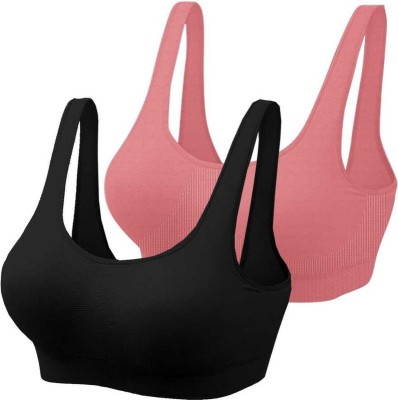 Dada International Women Everyday Non Padded Bra(Black, Pink)