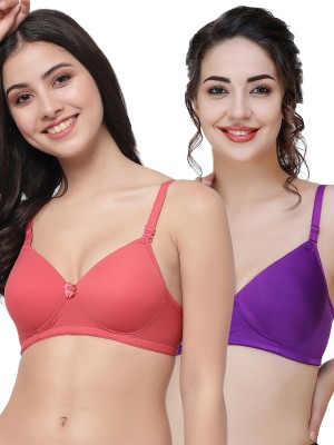 COLLEGE GIRL CGPAD1218-CGPAD1212 Women T-Shirt Lightly Padded Bra(Red, Purple)