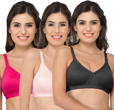 COLLEGE GIRL CG1304 Women Minimizer Lightly Padded Bra(Black, Pink, Pink)