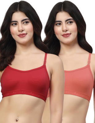 LILY 3321Mino Women Sports Non Padded Bra(Maroon, Red)