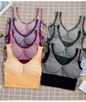 TRADERSROYAL MODEL-1191 Women T-Shirt Lightly Padded Bra(Black, Brown, Pink, Purple, Maroon)